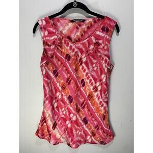 Zac & Rachel Womens Pink Sleeveless Blouse Size Petite L